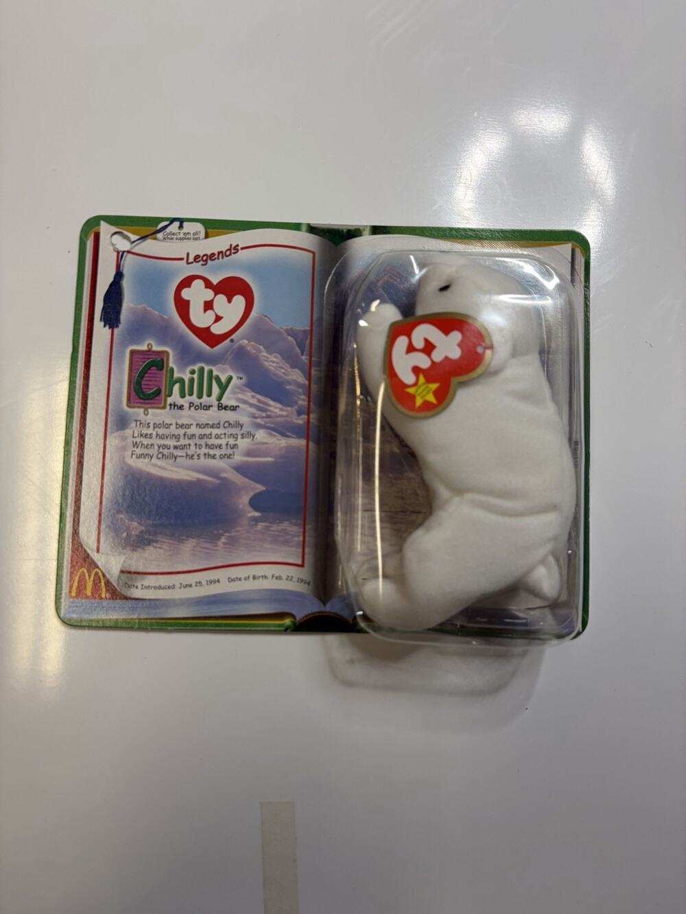 Chilly the Polar Bear – Ty Teenie Beanie Baby – Retired McDonald – New/Sealed